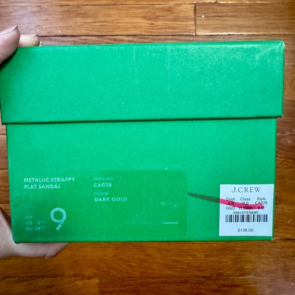 J. Crew New Capri strappy sandals in metallic leather Size 9 Brand New - Picture 2 of 5